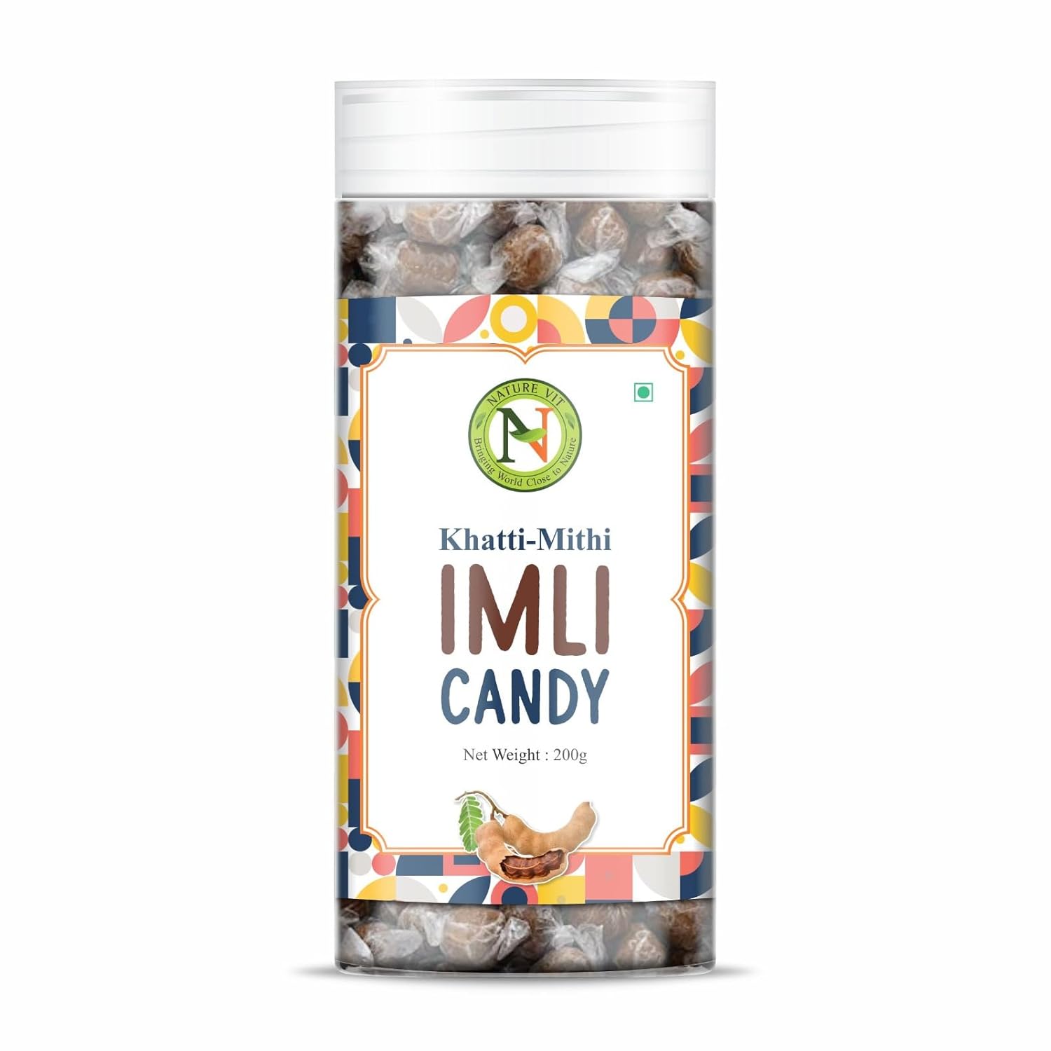 NatureVit Imli Candy 200g | Khatti Meethi Imly, Chulbuli Emli Tamarind Twist Candy, Twisted Emly | Tamarind Candy Soft Chewy Digestive Treat