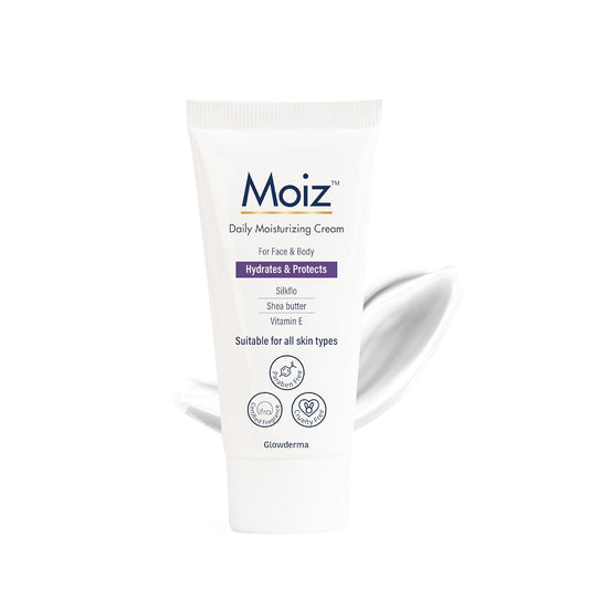Moiz Daily Moisturizing Cream for Face & Body | Formulated with 9 Moisturizers | Suitable for Sensitive Skin | Paraben free & Cruelty free-50g