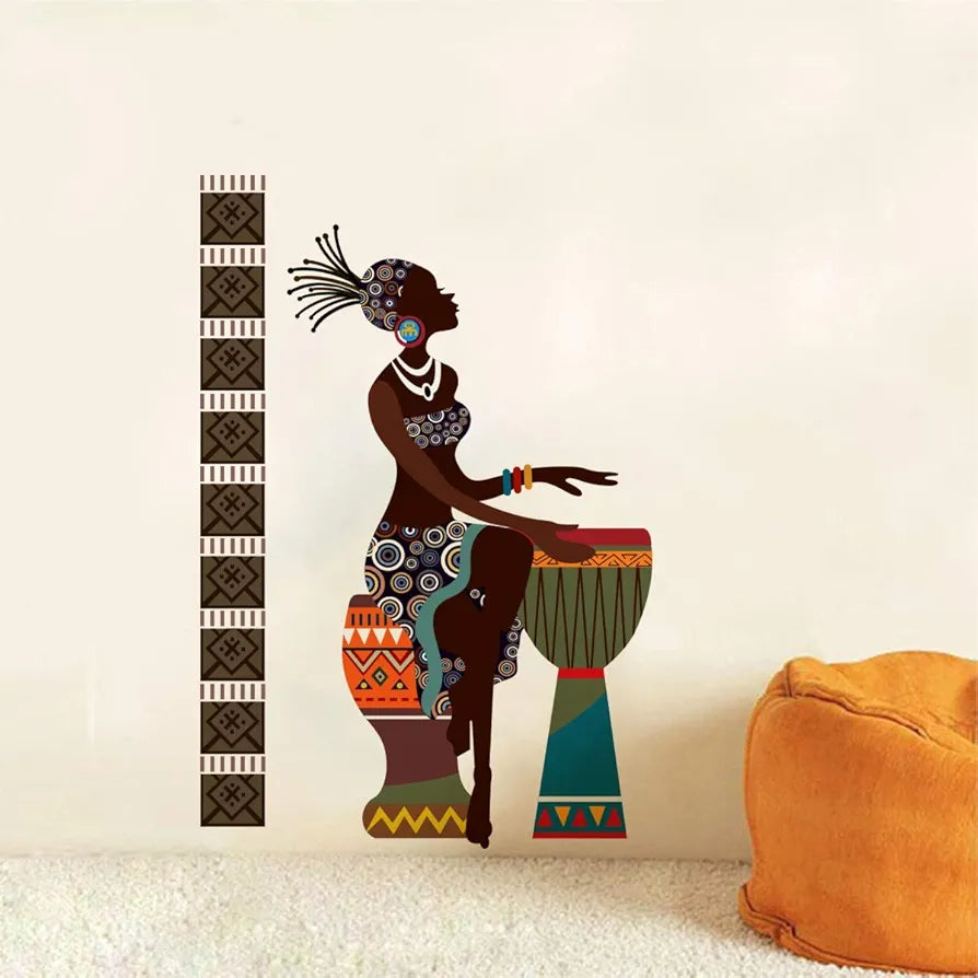 Decal O Decal African Tribal Women with Drums PVC Vinyl Wall Stickers , Pack of 1