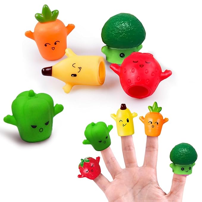 Wembley 5Pc Finger Puppets for Kids Fruits & Veggies