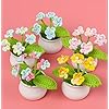 Crochet Flowers Artificial Sunflower Small Gradient Mix Daisy with Pot
