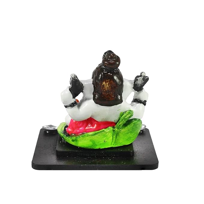 Ecraftindia Decorative Lord Ganesha Showpiece for Car Dashboard, Home Temple and Office Desks