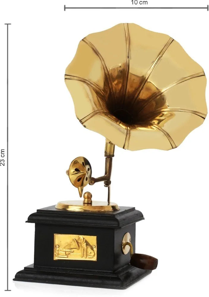 JaipurCrafts Premium Sparkle Square Gramophone Showpiece - 23 cm