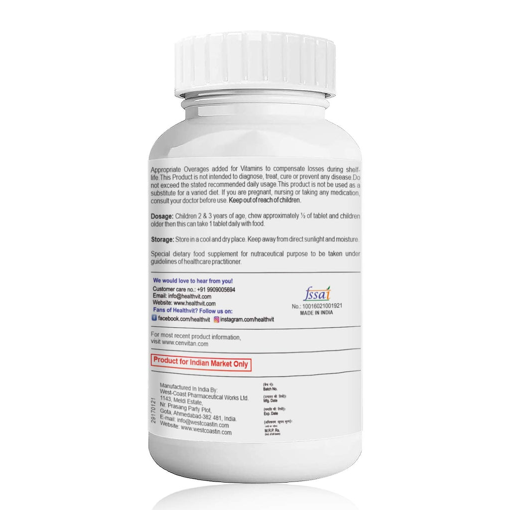 Healthvit Cenvitan Lysine Multivitamin for Kids- 60 tabs