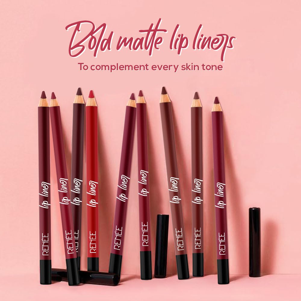 RENEE Define Pencil Lip Liner - Pink Sauce, Long Lasting & Smudge Proof, Full Coverage, Intensely Pigmented, Easy Glide Formula, Vitamin E & Castor Oil Infused, 1.2Gm