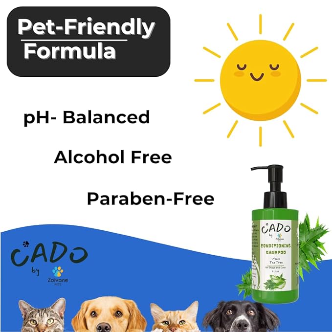 Zoivane Cado Neem Dog Shampoo 1000 Ml | Effective Flea & Tick Control Shampoos for Dogs | Anti-dandruff Formula | Pack of 1
