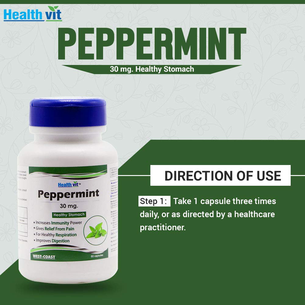 Healthvit Peppermint 30mg Healthy Stomach 60 Capsules
