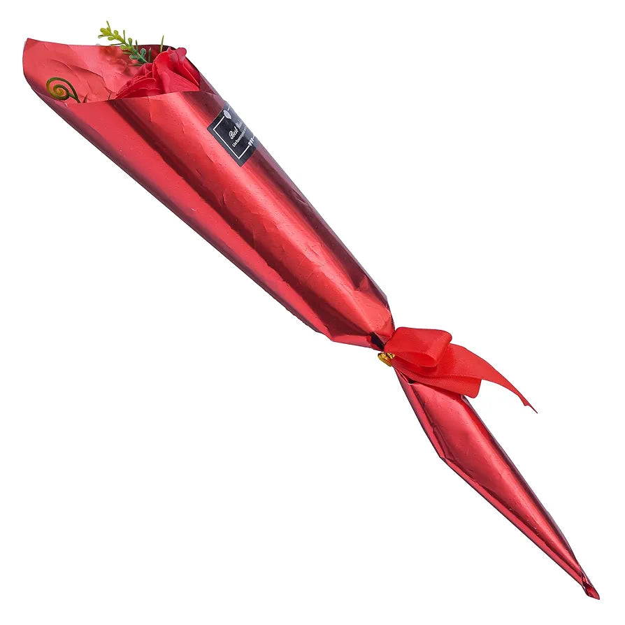 Best Wishes Artificial Red Rose Flower Decorative Showpiece