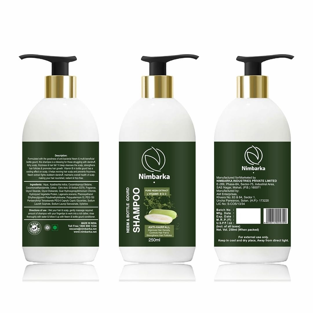 Nimbarka Neem & Bottle Gourd Shampoo - 250 ml (Pack of 2)