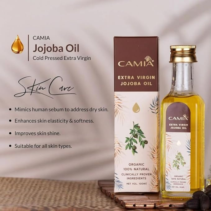 Camia Organic Cold Pressed Unrefined Jojoba Oil - 100 ml