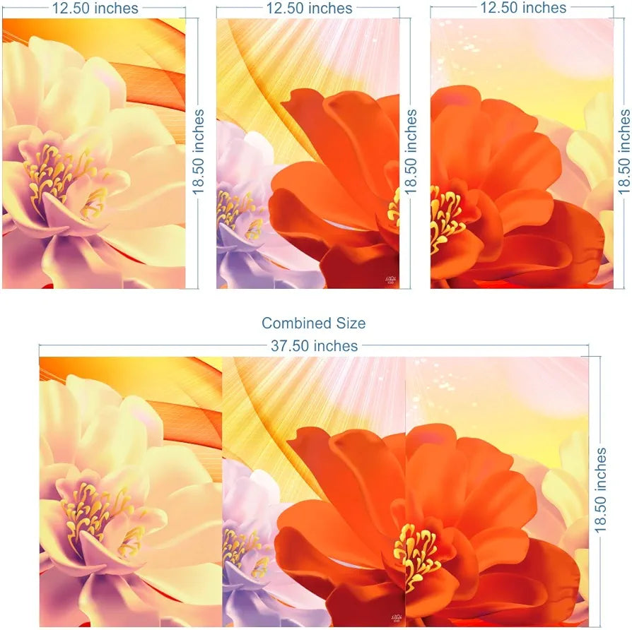 Rangoli MDF 3 Pcs Wall Poster 12x18 Inch Decorative Wall Art P-4 Design-17