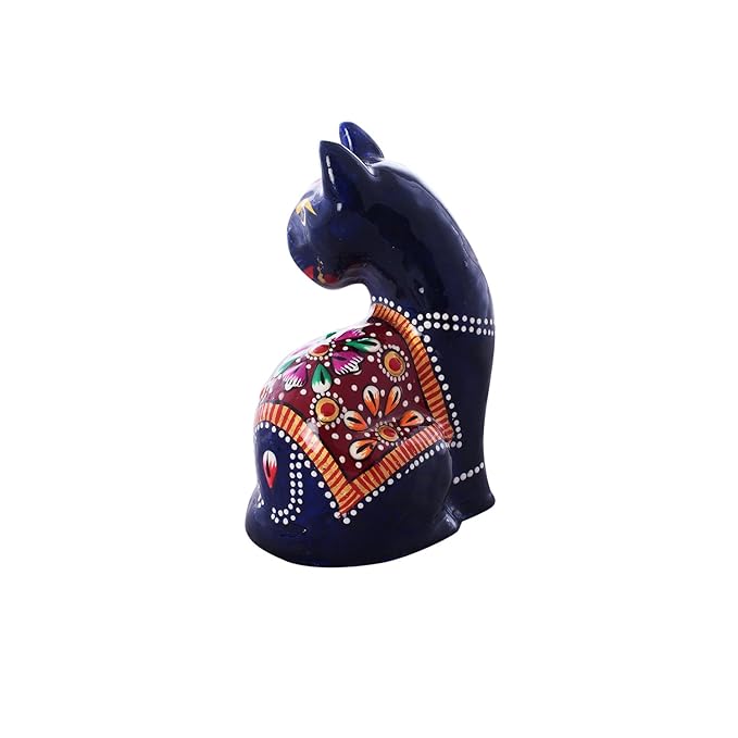 Ecraftindia Meenakari Colorful Cat Figurine