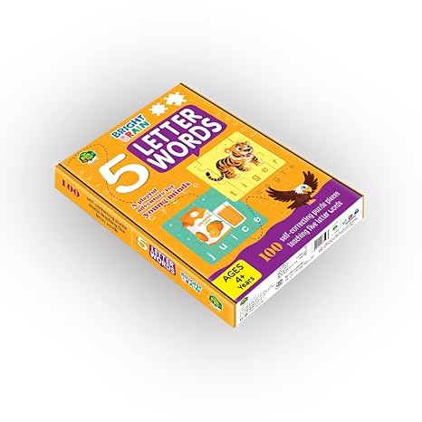 The Book Tree 4+ Years Bright Brain 5 Letter Words Puzzle Learn To Spell 20 Four Letter Words 100 Pieces