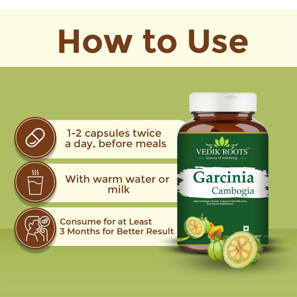 Garcinia Cambogia â€“ Natural Weight Loss & Fat Burner for Belly Fat Control | Supports Appetite Control, Metabolism Boost | Herbal Supplement | 60 Capsules