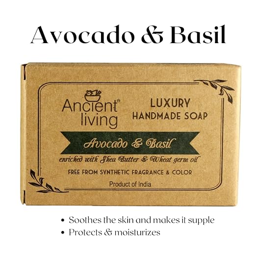 Ancient Living Avocado & Basil Luxury Handmade Soap - 100 gms