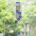 Shubhanjali Metal Evil Eye Wind Chimes 27Inch Turkish Wind Chime Blue