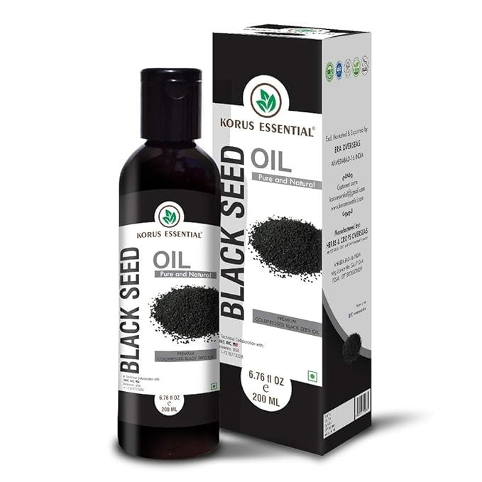 Korus Essential Pure Natural Cold Pressed Black Seed Kalonji Nigella Sativa Oil - 200 ml