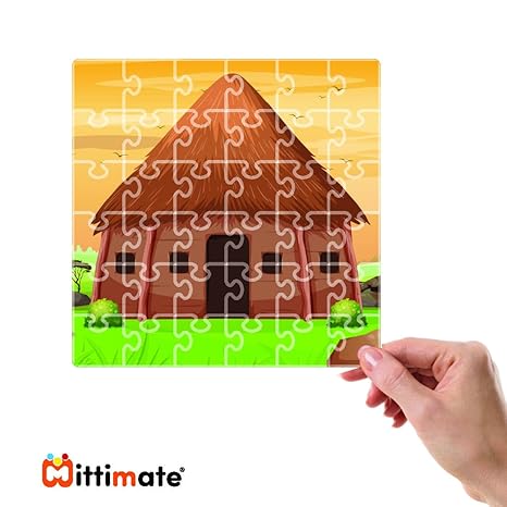 Mittimate Mud House Jigsaw Puzzle Game for Kids Age 4 to 6 Old 36 Pieces Puzzle Toy