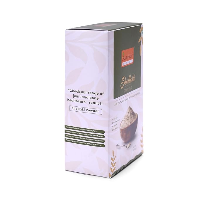 Ayurleaf Herbals Shallaki Powder | Helpful for Muscle Stiffness, Bone & Joint Pains Relieve - 200 Gms