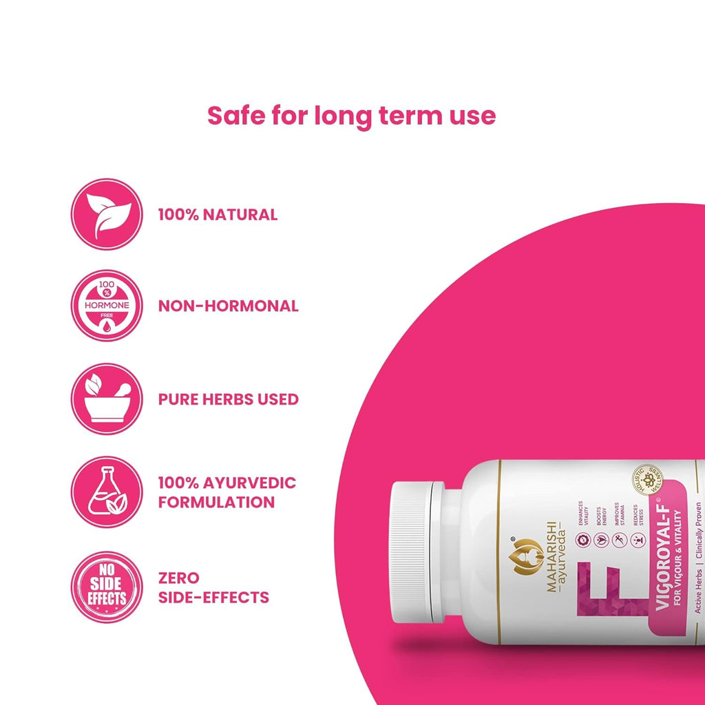 Maharishi Ayurveda Vigoroyal F - Ayurvedic Revitaliser for Women | Supports Reproductive Health| Made with Time-tested Herbs | 60 Tablets