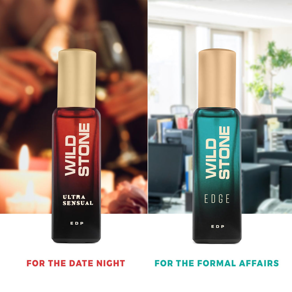 Wild Stone Perfume Gift Set for Men 2x20ml | Eau De Parfums | Premium Gift Set for Men | Ultra Sensual & Edge Perfume for Men | Long Lasting Luxury Fragrance