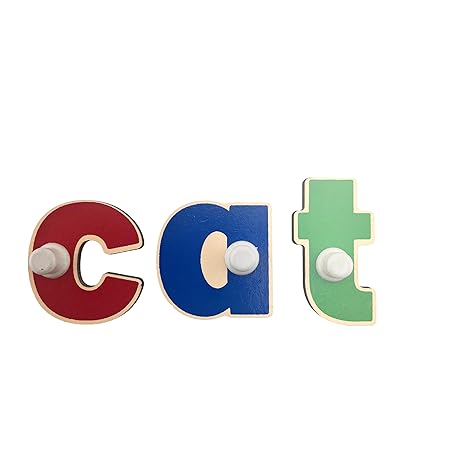 Skillofun's Wooden Lowercase Alphabet Shape Tray with Knobs Develops Fine Motor Skills Learn Alphabet Fast