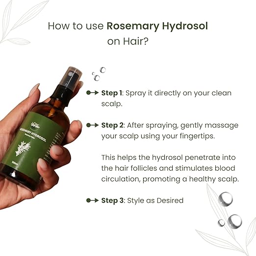 Vriksha Veda Rosemary Hydrosol PureI Steam Distilled - 100 ml