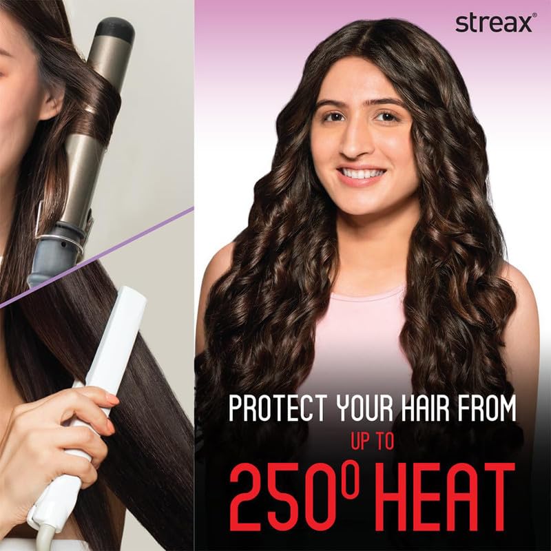 Streax Heat Protectant Spray for Hair - 100 ml, Hair Styling Spray for Women & Men I Heat Protection Spray from heat|Heat protection serum|Protection upto 250Â°C & 2X Less Hair Breakage