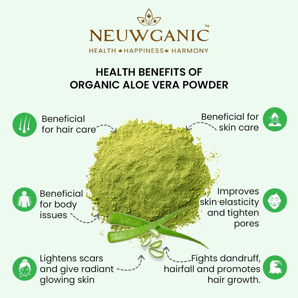 Neuwganic - Organic Aloe Vera Leaf Powder - 200 Grams