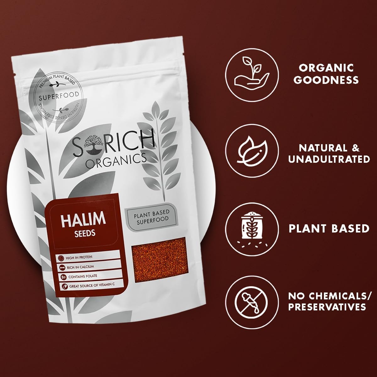 Sorich Halim Seeds 900g - Non GMO Aliv Seeds, High in Fibre and Omega -3, Garden Cress, Immunity Booster Superfood