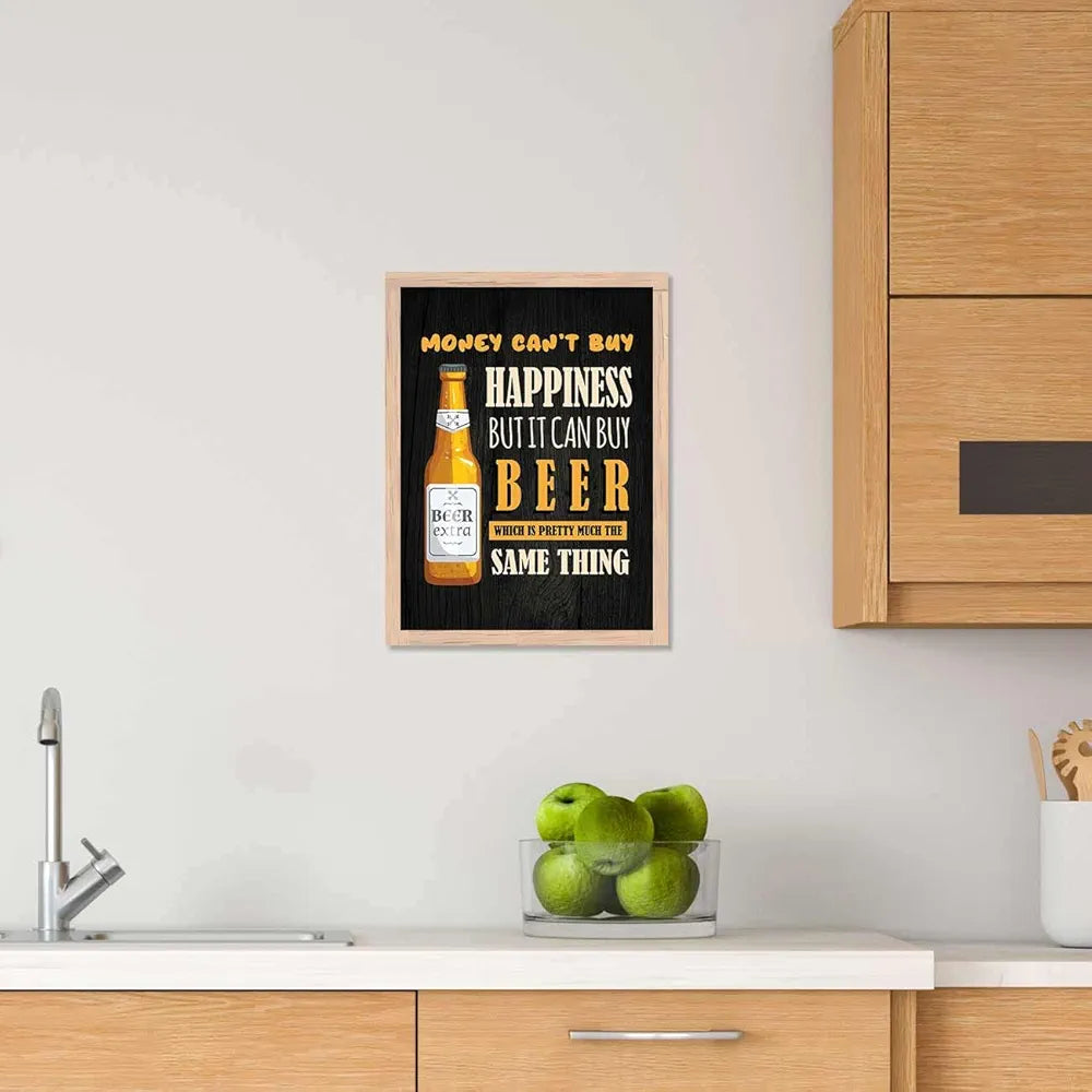 Kotar Money Cant Buy Happiness Quotes Frames Wall Poster design-14