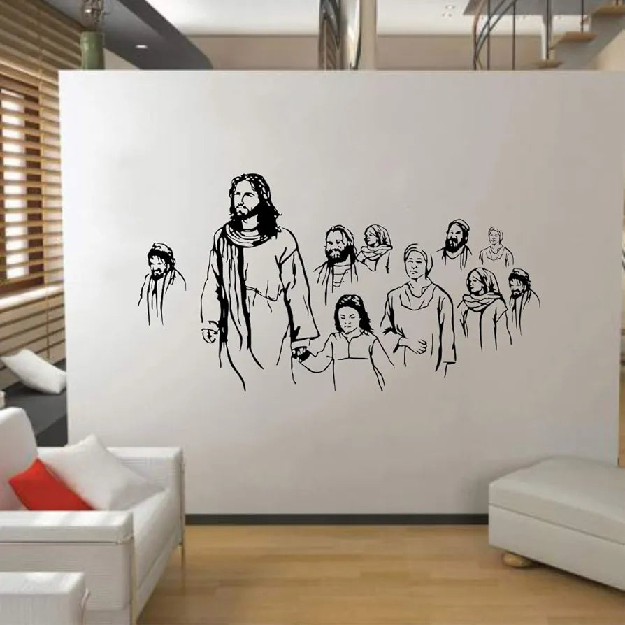 Decal O Decal Vinyl Jesus Christ with People Wall Stickers