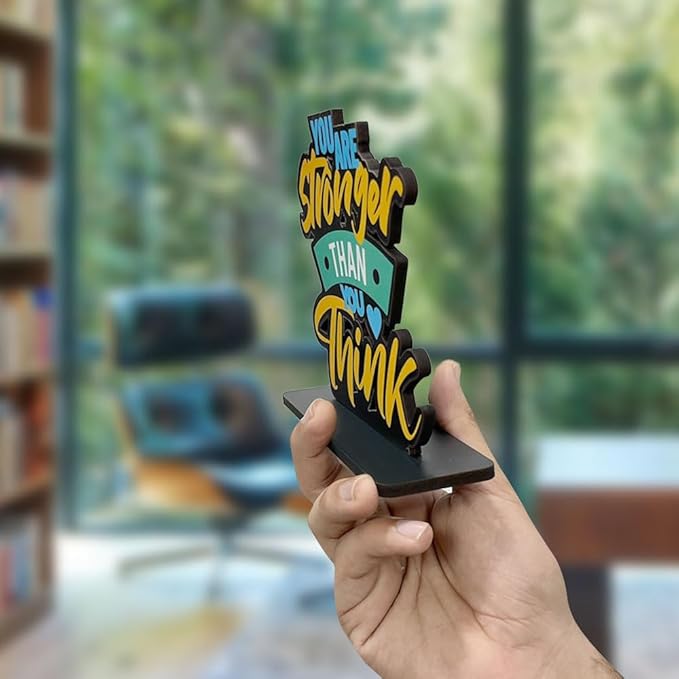 Art Vibes Artvibes Wooden Idols and Figurine You Are Stronger Than You Think Motivational Quote Table Decoration for Office Desk