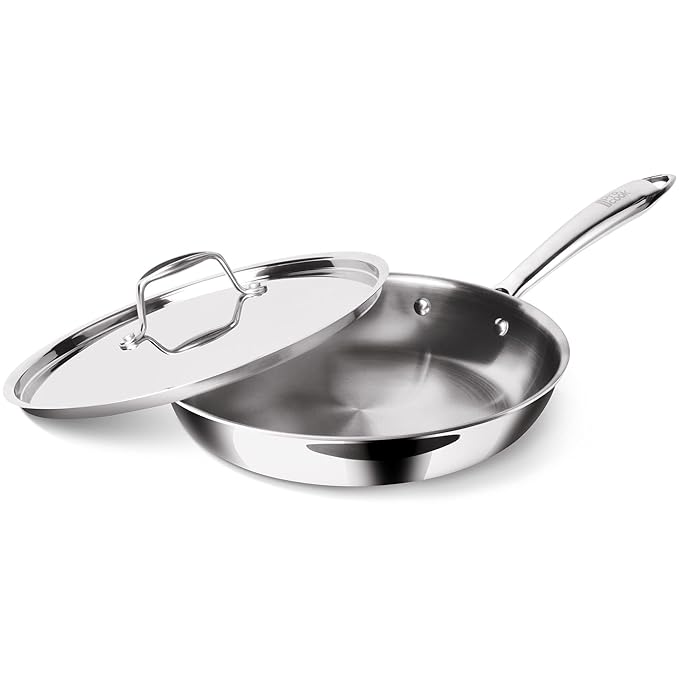 Milton Pro Cook 20 Cm Frying Pan Triply Stainless Steel With Lid, 1.2 Litre - 1106 gms