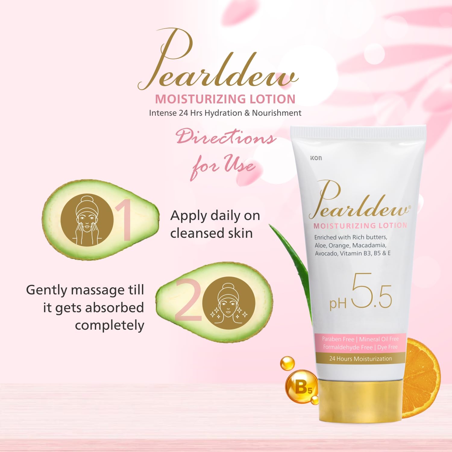 Pearldew Moisturizing Lotion, pH 5.5 - 100 Ml | Pack of 3