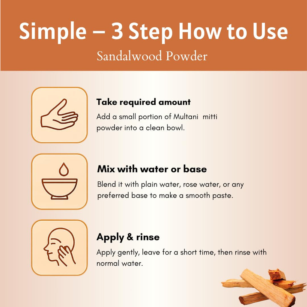 Smartdrops Sandalwood Powder for Face Pack | Sandal wood Powder | sandal Wooden powder | Chandan Powder For Tan Removal | Red sandalwood powder for Face | Sandalwood Powder for Puja - 100g (Pack 1)