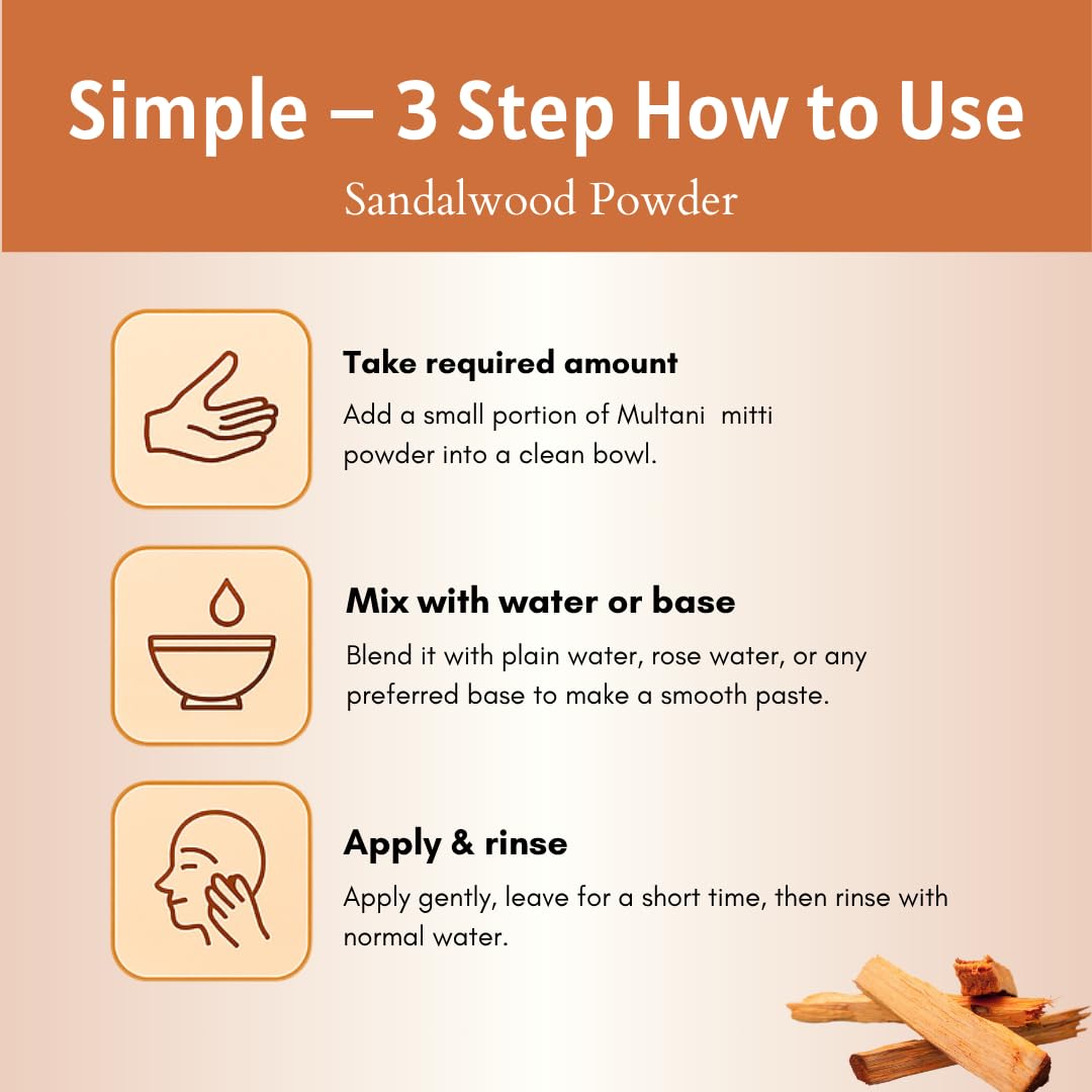 Smartdrops Sandalwood Powder for Face Pack | Sandal wood Powder | sandal Wooden powder | Chandan Powder For Tan Removal | Red sandalwood powder for Face | Sandalwood Powder for Puja - 100g (Pack 1)