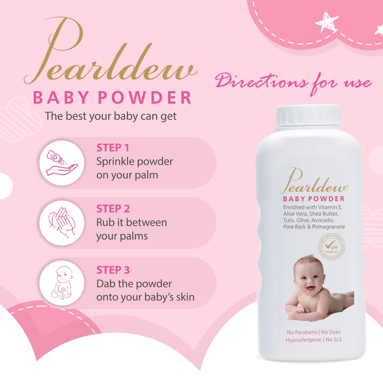 Pearldew Baby Powder - 100 Gms | Pack of 2