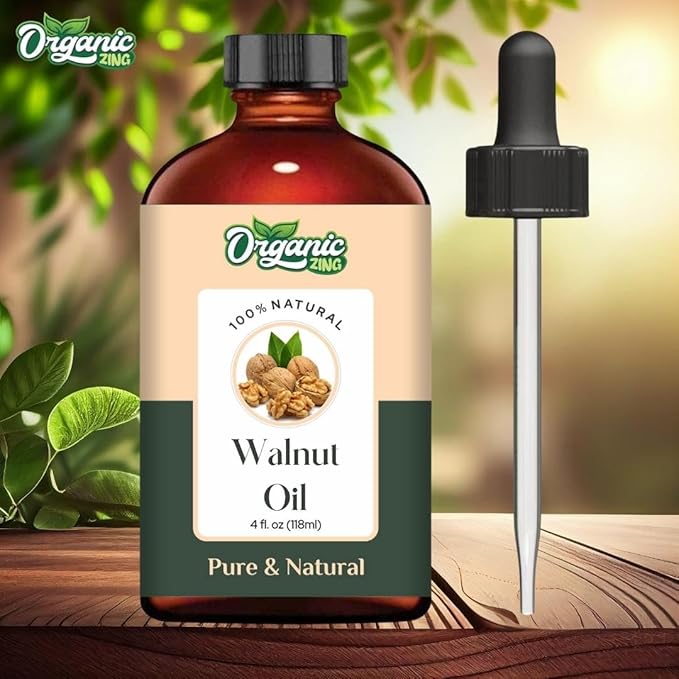 Organic Zing Walnut (Juglans Regia) Oil | Carrier Oil for Skincare & Haircare - 118 Ml