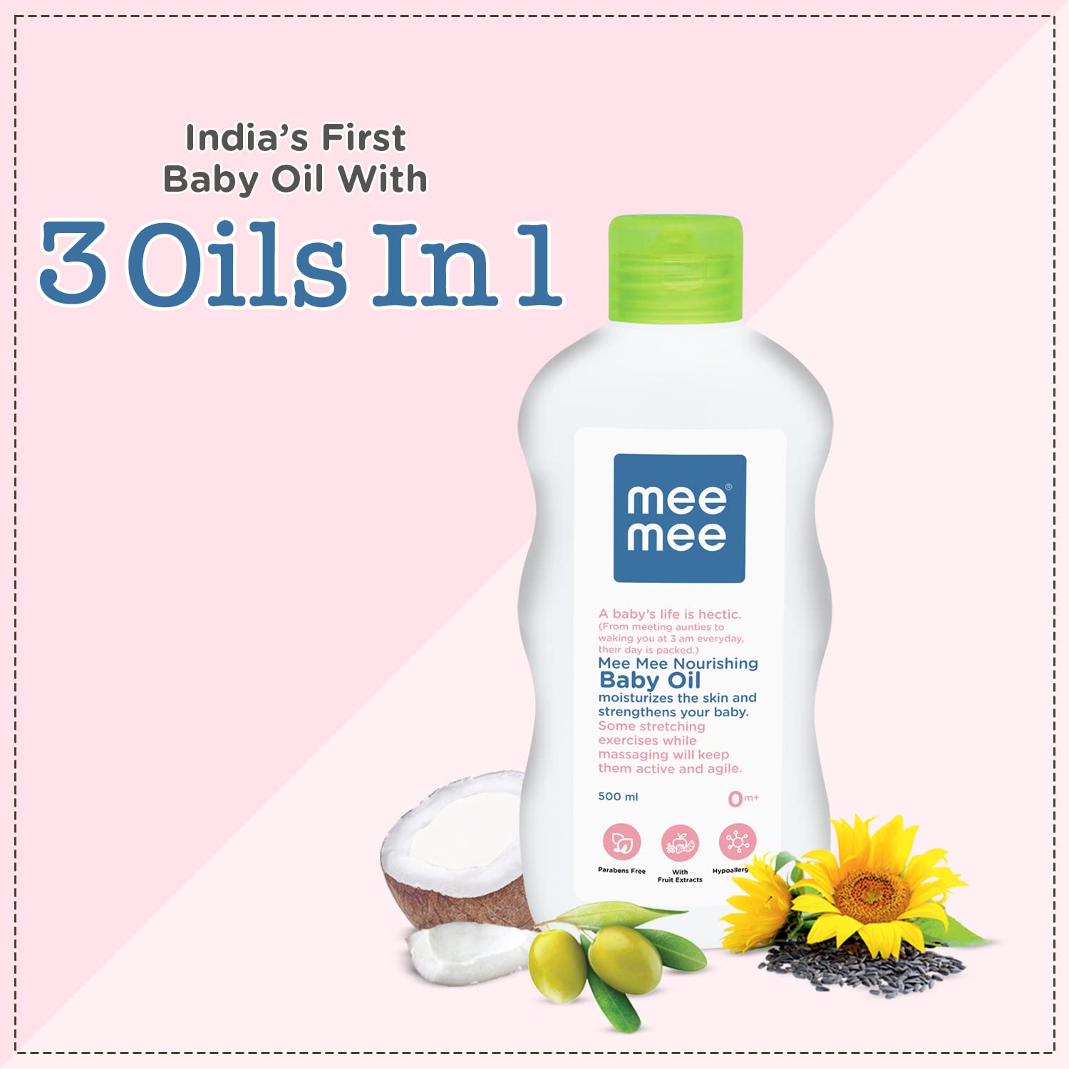 Mee Mee Baby Oil - 500 ml (Pack of 2)
