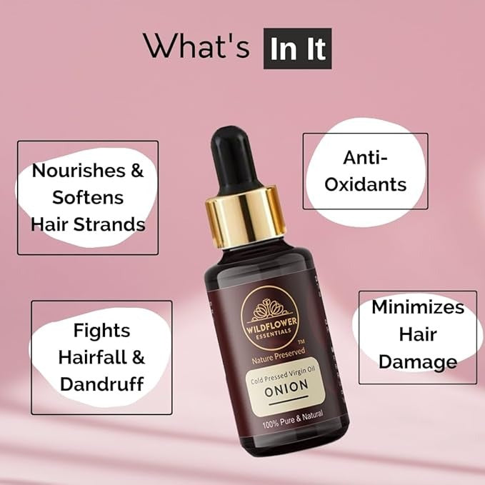 Wildflower Essentials Pure & Natural Onion Oil Cold Preseed - 30 ml