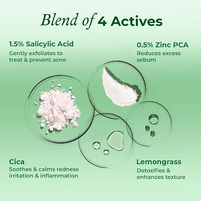 The Pink Foundry Acne Face Wash With 1.5% Salicylic Acid, Zinc Pca, Cica & Lemongrass - 100 Ml