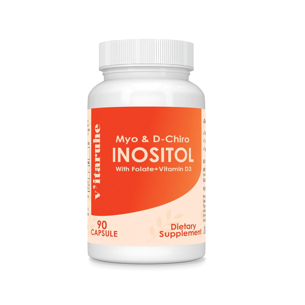 Vitaruhe Myo & D-Chiro Inositol with Folate and Vitamin D3-90 Vegetarian Capsules