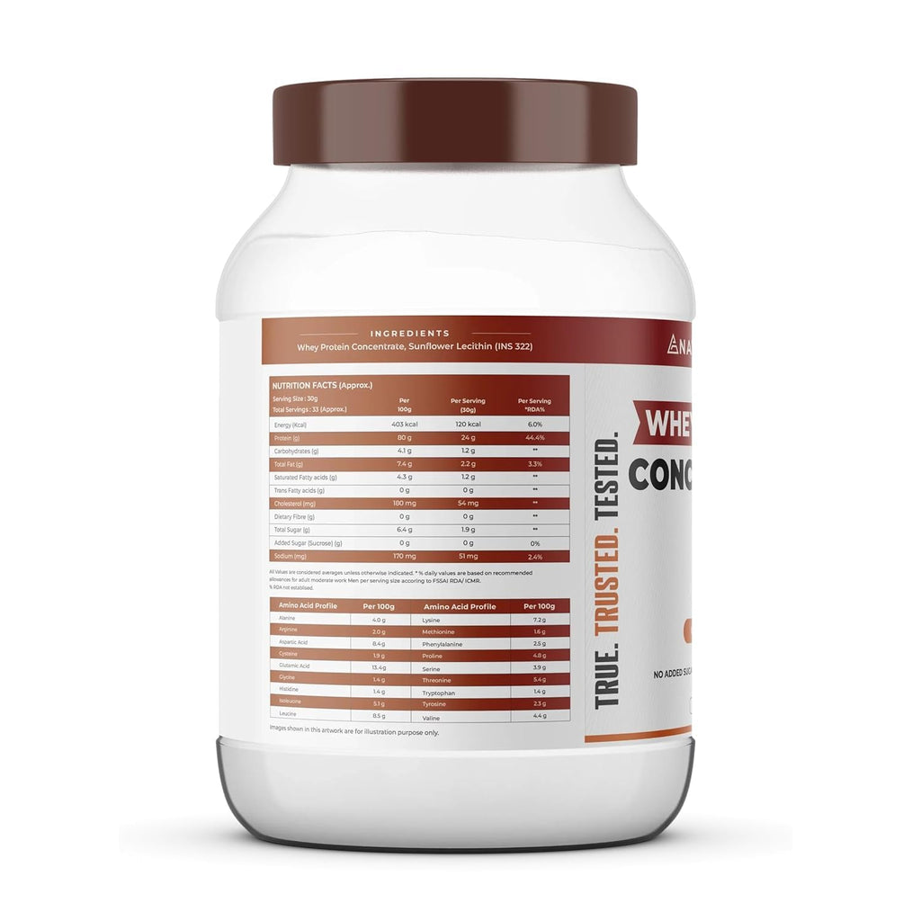 NATURALTEIN Natural Whey Protein Concentrate â€“ 1 kg (Unflavoured) | 24 g Protein per 30 g Serving | Naturally Flavoured, Non-GMO | No Artificial Sweeteners | Light, Smooth & Easy to Digest