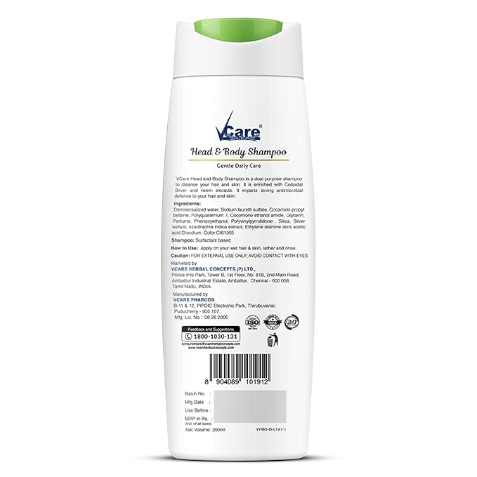 VCare Head & Body Shampoo - 200 ml (Pack of 2)