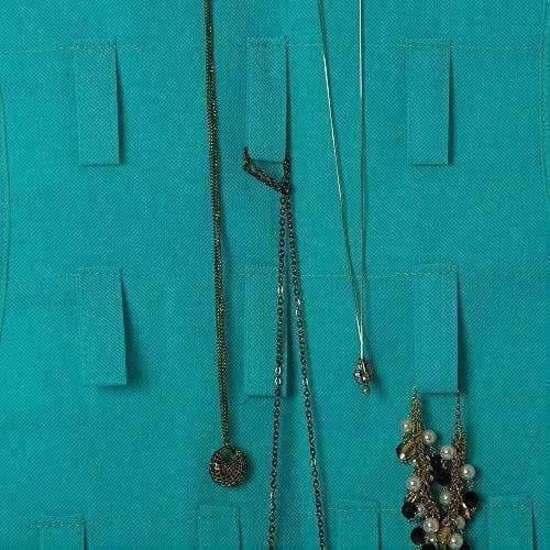 Green Color - Fabric Hanging Dress Double Sided Jewelry Organizer