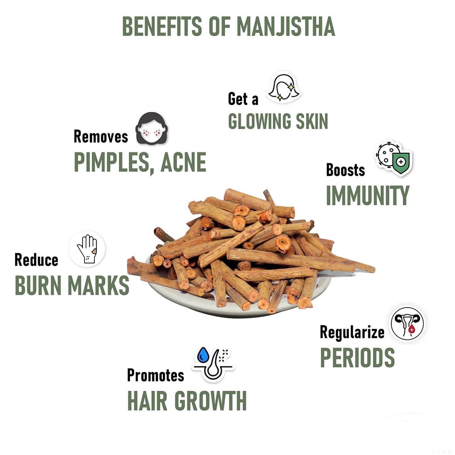 Namo Organics - Organic Manjistha Root Sticks - 200 g | 100% Pure Ayurvedic Formula | Manjistha Stick Dried for Skin, Hair, Joint & Immune Support | Ultimate Skin & Health Remedy