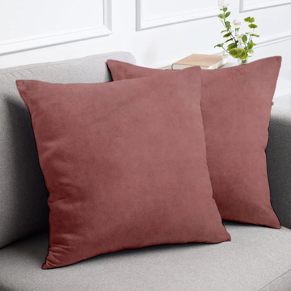 Cloth Fusion Velvet Sofa Cushion Cover Set of 5 Luxurious Cushion Cover Dusty Pink