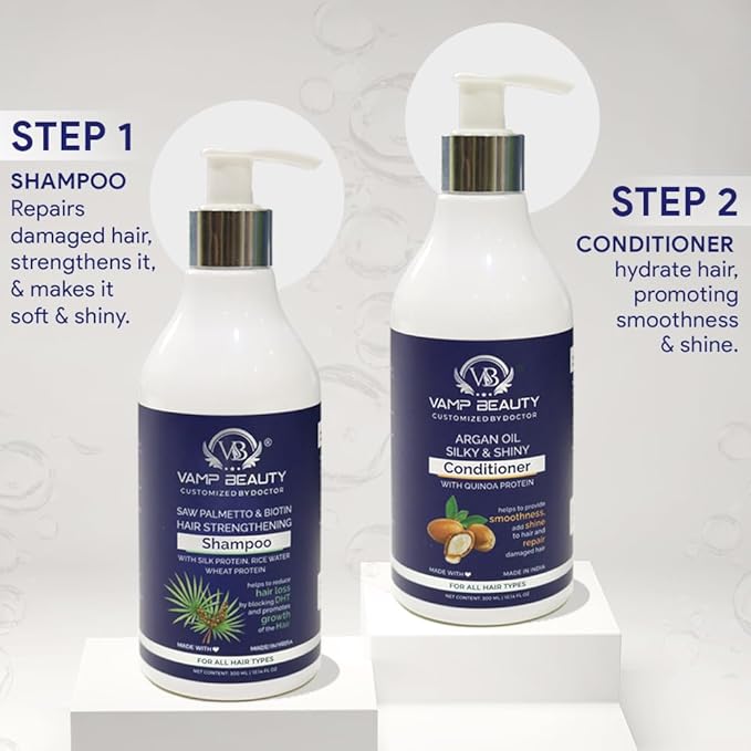 Vamp Beauty Saw Palmetto & Biotin Hair Strengthening Shampoo - 300 Ml