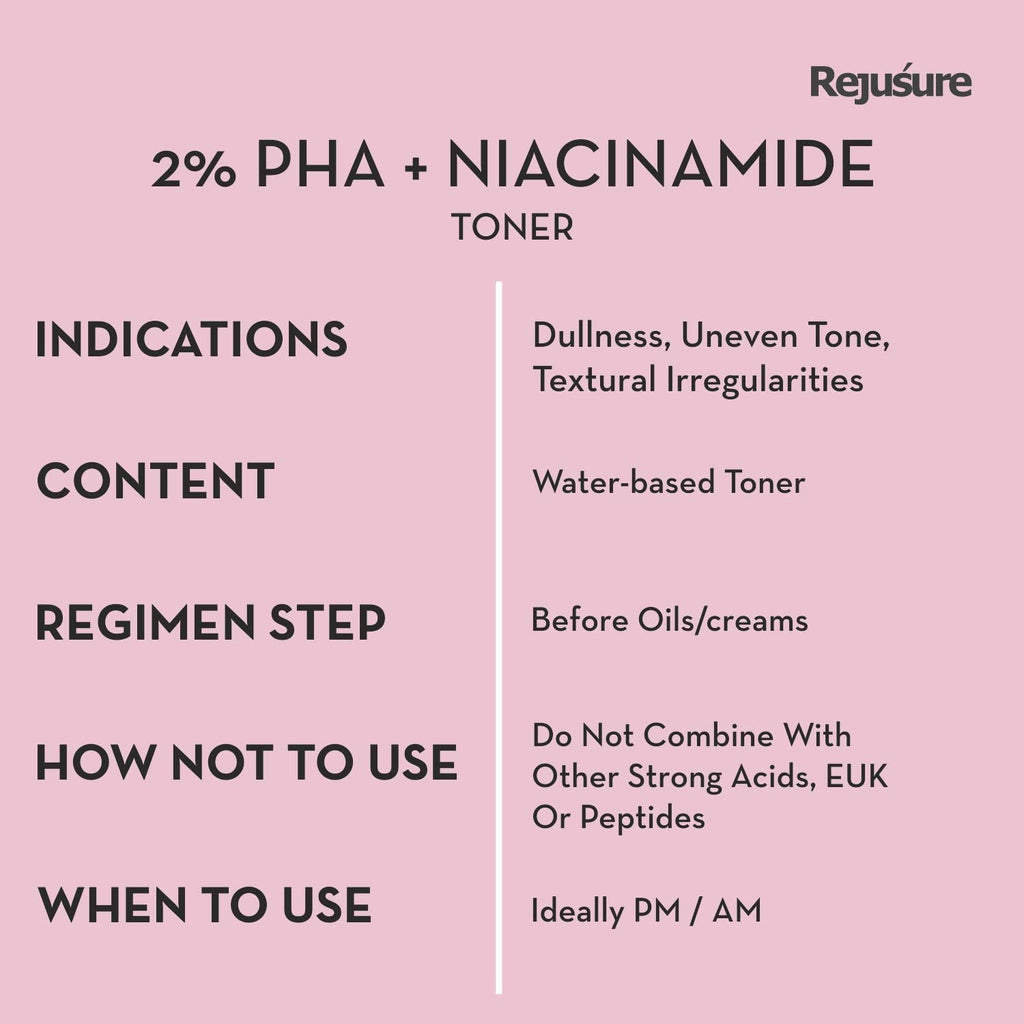 Rejusure PHA 2% + Niacinamide Alcohol Free Face Mist Toner - 100 Ml | Pack of 3